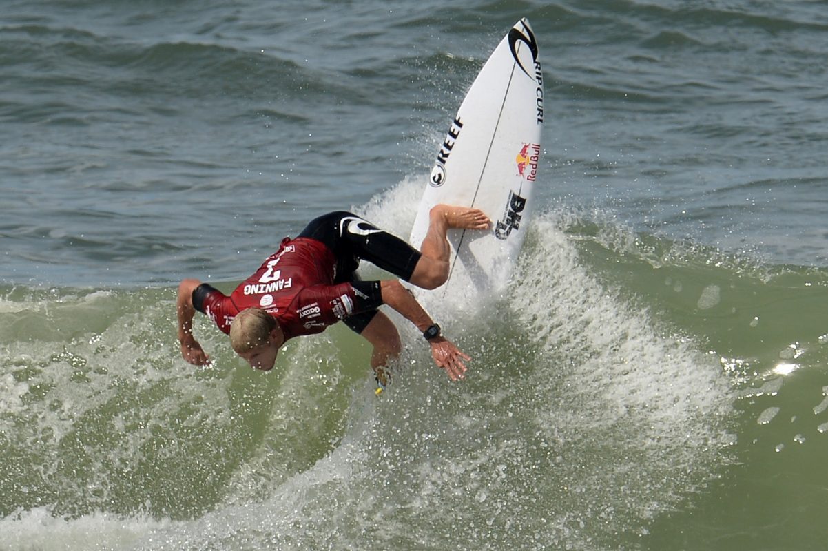 O australiano Mick Fanning numa das etapas do Mundial de Surf, em 2015, na Barra da Tijuca