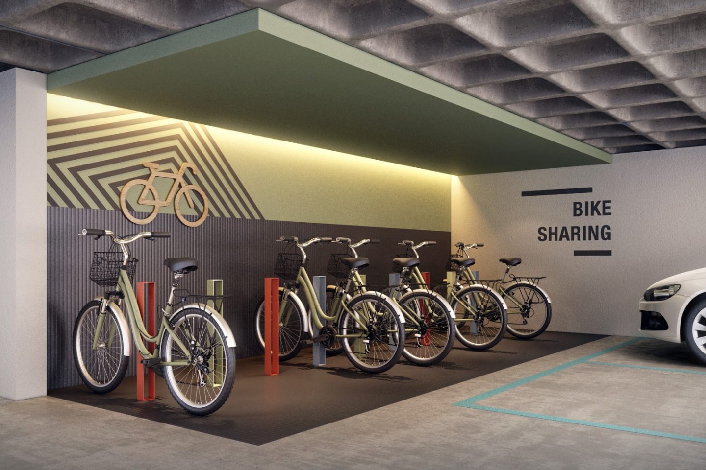 No Cine Teatro Presidente, as bicicletas são compartilhadas entre todos os moradores. Foto Reprodução