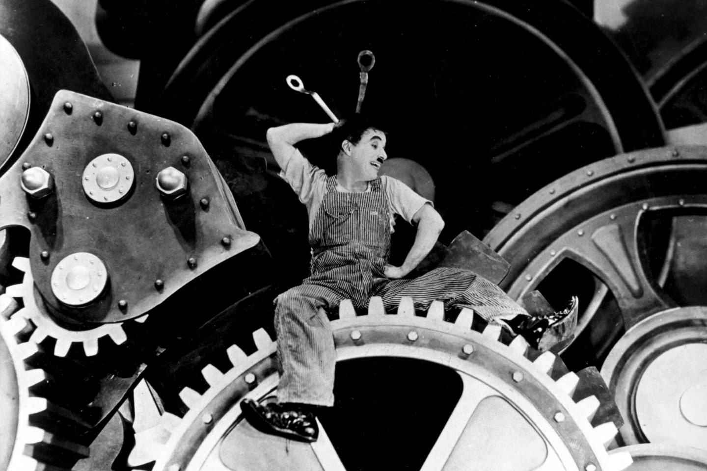 Cena do clássico "Tempos Modernos", de Charles Chaplin, feito em 1936. Foto de Divulgação