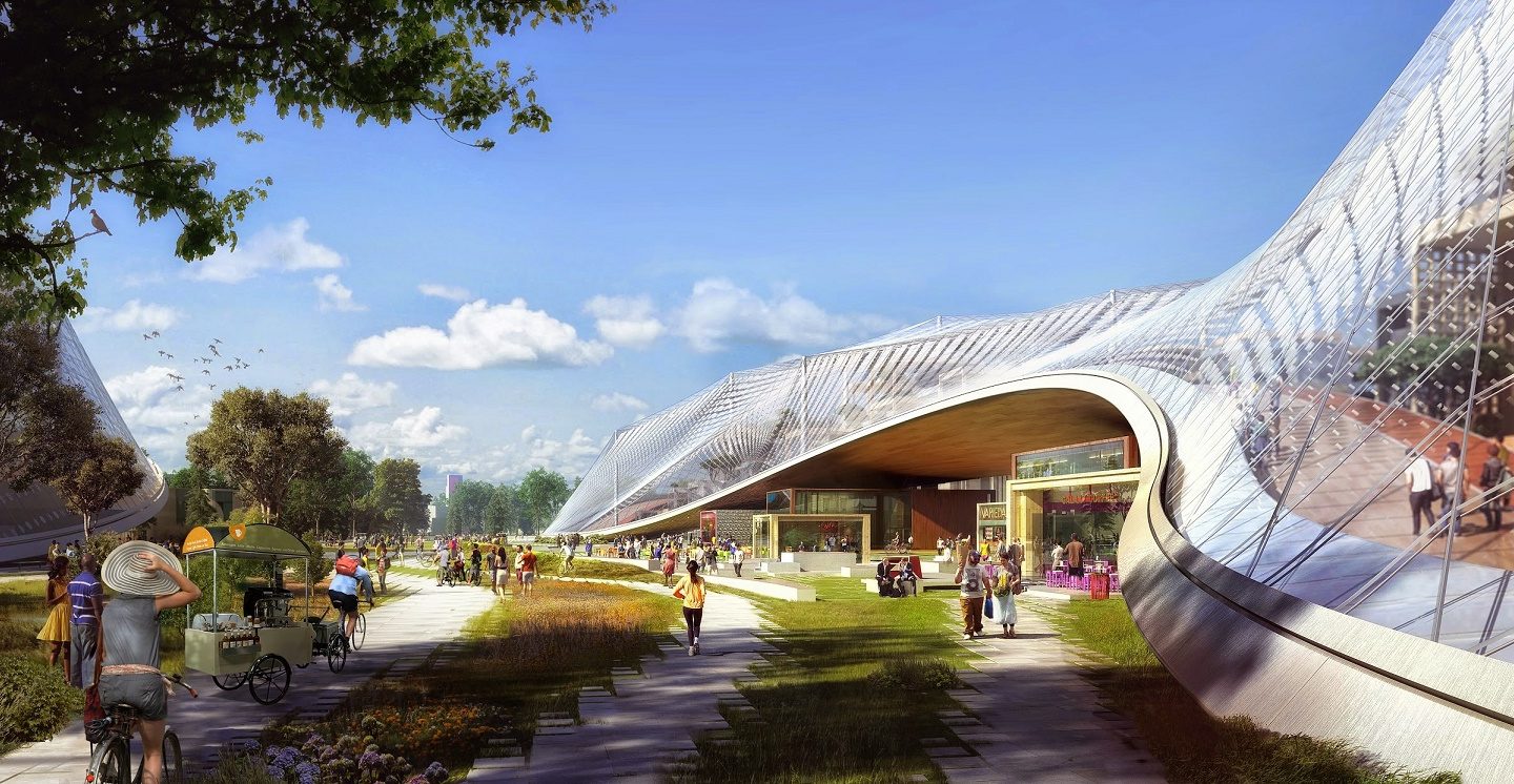 Nova sede do Google, chamada de campus, no Vale do Silício. Foto de divulgação