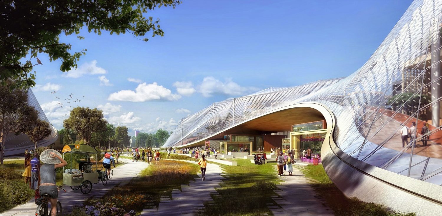 Nova sede do Google, chamada de campus, no Vale do Silício. Foto de divulgação