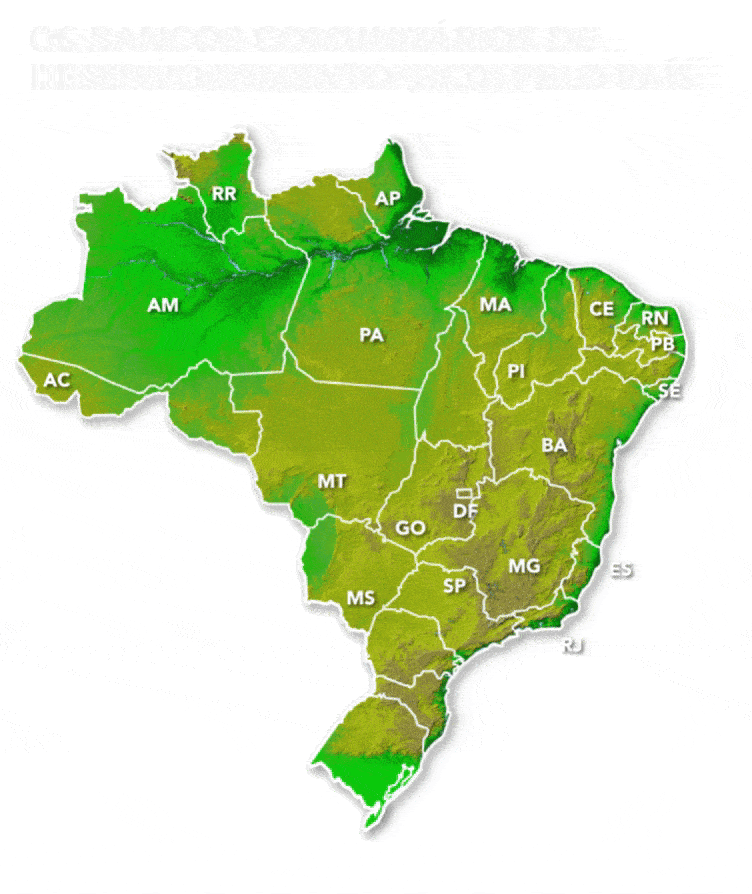 Arte de Fernando Alvarus GIF Mapa dos bancos comunitarios. Arte de Fernando Alvarus