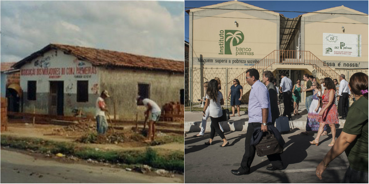 Foto de Divulgação Banco Palmas, antes e depois. Foto de Divulgacao