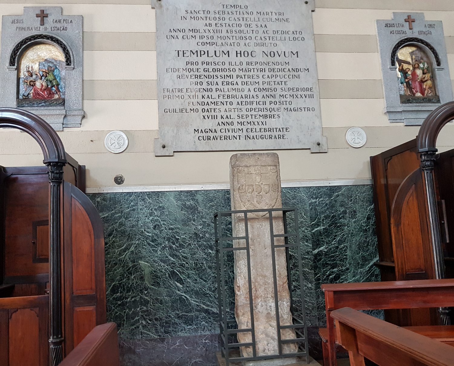 Tânia Rêgo/Agência Brasil Marco de fundação da cidade na igreja do padroeiro do Rio de Janeiro (Tânia Rêgo/Agência Brasil)