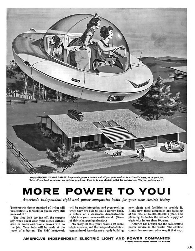 Anúncio futurista dos anos 50. Reprodução