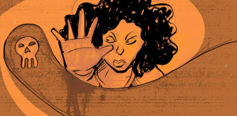 Ofensas e ameaças fazem parte do ciclo de violência contra a mulher, que pode terminar em morte (Ilustração: Antonio Junião/Ponte)