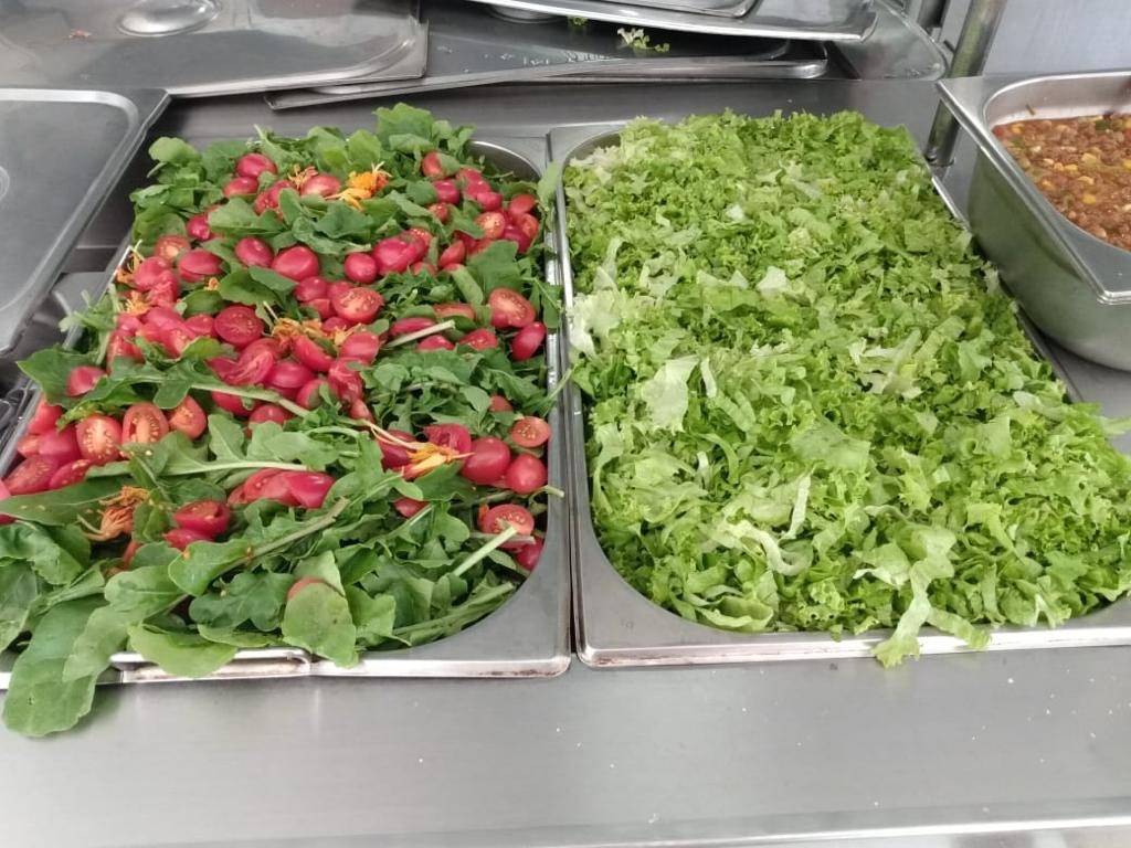 Foto Divulgação Self-service de alimentos fornecidos por agricultores para a Universidade Rural, antes da pandemia. Foto Divulgação