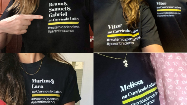 Filhos no Lattes: camisetas da campanha Parent in Science