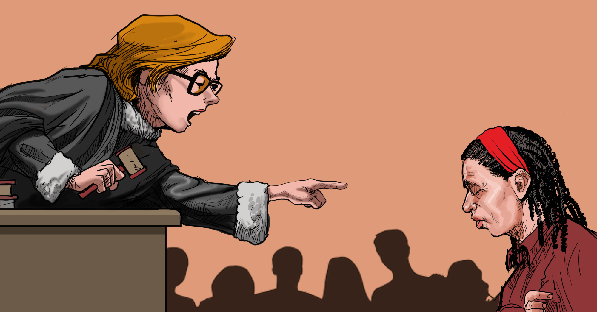 Pesquisa mostrou a falta de empatia por parte das magistradas nos julgamentos: elas são ainda mais opressoras com mulheres e mães do que juízes homens (Ilustração: Claudio Duarte)
