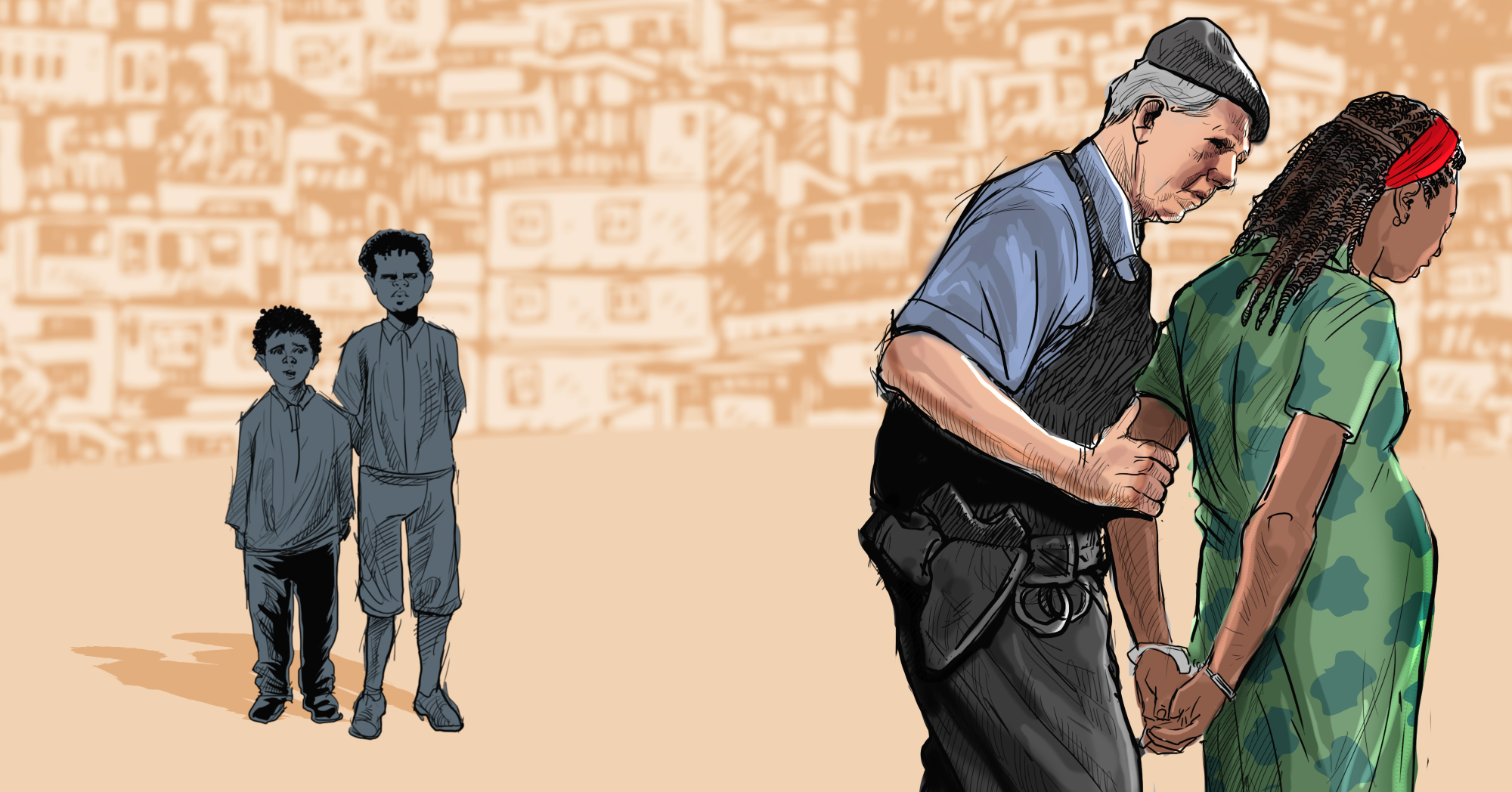 Mula do tráfico de drogas: vulneráveis, mulheres são escolhidas por quadrilhas para transporte de entorpecentes (Ilustração: Claudio Duarte)