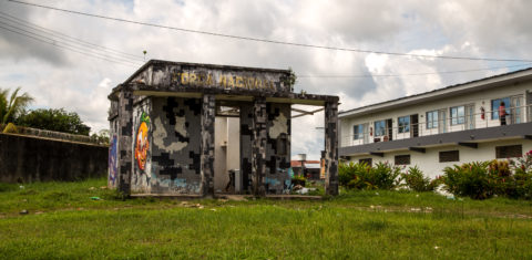 Posto abandonado da Força Nacional de Segurança na fronteira do Brasil com o Perú e a Colômbia. Foto Pedro Prado/Abraji
