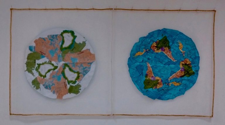 Nuevo Mundo, 2019, obra de Iracema Barbosa, selecionada em chamada pública, em exposição no site do IDDH: novo edital, para ilustrar Relatório Luz, está com inscrições abertas (Foto: Reprodução)