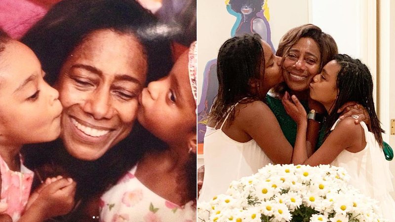 Glória com as filhas Maria e Laura: inspiração e representatividade. Reprodução do Instagram