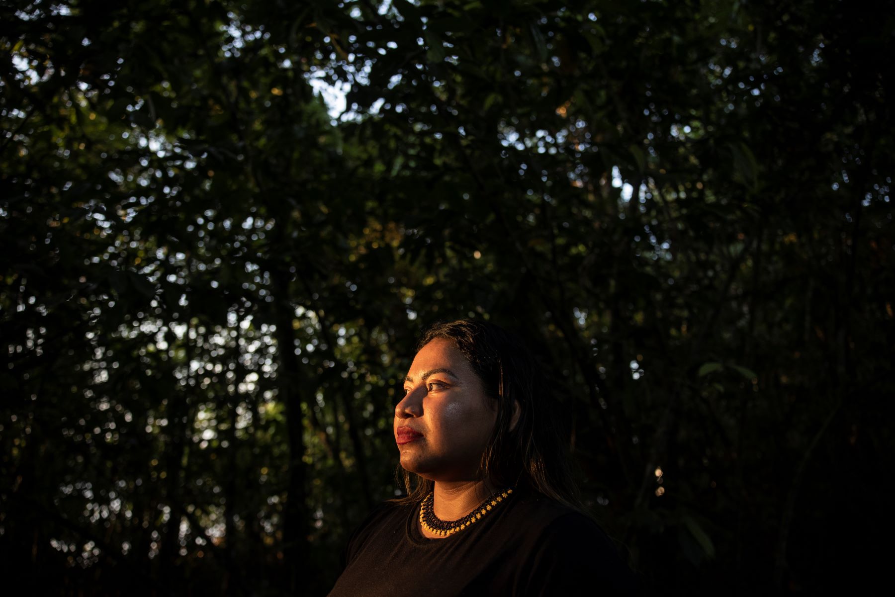 Luene Karipuna, líder da Terra Indígena Uaçá, no Amapá: “Eles não querem nos ouvir; eles não querem nos consultar” (Foto: Victor Moriyama / InfoAmazonia)