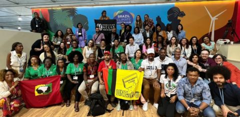Lideranças quilombolas e do Movimento Negro em debate na COP27, no Egito: afrodescendentes querem protagonismo na COP30 com foco em justiça climática (Foto: Eduardo Carvalho / Brazil Climate Hub - 02/11/2022)