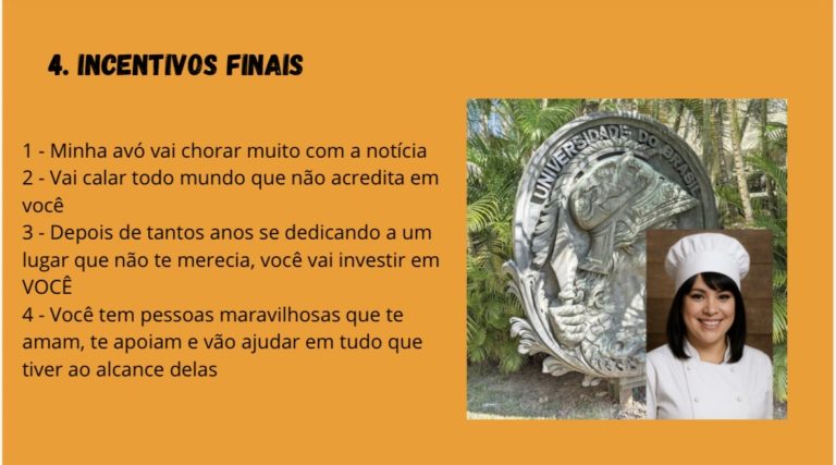 Slide da apresentação organizada pelas filhas de Jacqueline. Screenshot de Jorge Fernando