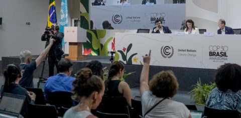 Entrevista coletiva da CEO da COP30 em Belém: jornalismo socioambiental tem a missão de fiscalizar a agenda climática (Foto: Rafa Neddermeyer / COP30 - 14/11/2025)